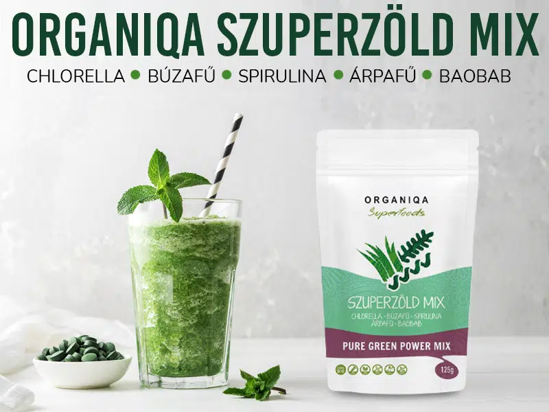 Méregtelenítse és energizálja szervezetét az Organiqa Bio Pure green power Szuperzöld Mixszel! 1 Méregtelenítse és energizálja szervezetét az Organiqa Bio Pure green power Szuperzöld Mixszel!