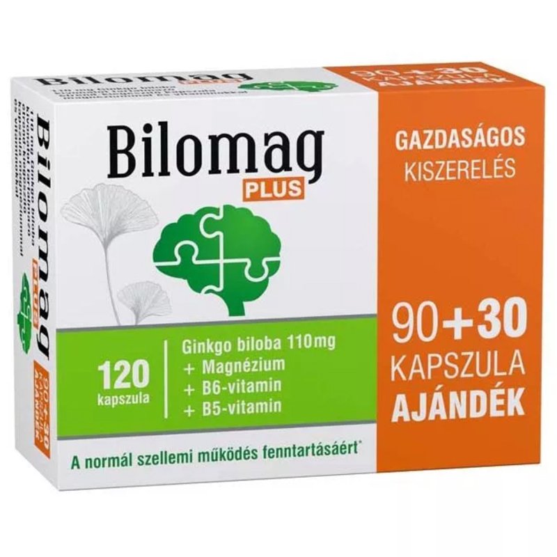 Bilomag Plus Ginkgo biloba kapszula - 90+30db 1 Bilomag Plus Ginkgo biloba kapszula - 90+30db
