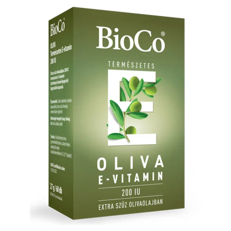 BioCo OLIVA Természetes E-vitamin 200 IU lágyzselatin kapszula - 60db 1 BioCo OLIVA Természetes E-vitamin 200 IU lágyzselatin kapszula - 60db