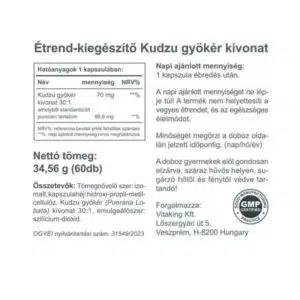 Vitaking Kudzu gyökér kivonat kapszula - 60db 3 Vitaking Kudzu gyökér kivonat kapszula - 60db - Image 2