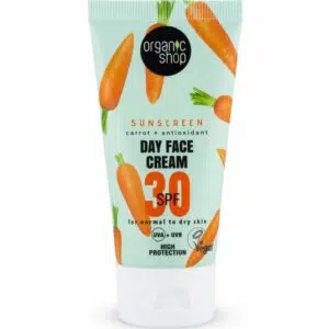Organic Shop Fényvédő nappali arckrém sárgarépával és antioxidánsokkal SPF30 - 50ml