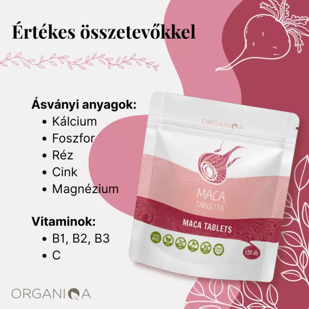 Organiqa Bio Maca tabletta - 120db 2 Organiqa Bio Maca tabletta - 120db - Image 2