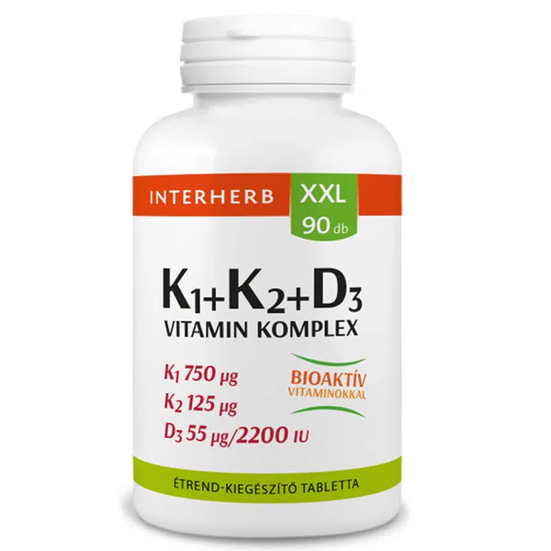 Interherb XXL K1+K2+D3-vitamin tabletta - 90db 1 Interherb XXL K1+K2+D3-vitamin tabletta - 90db