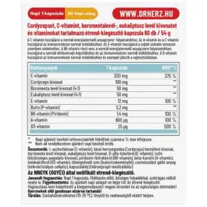 Dr. Herz Cordyceps Plus + C-vitamin kapszula - 60db - Image 2