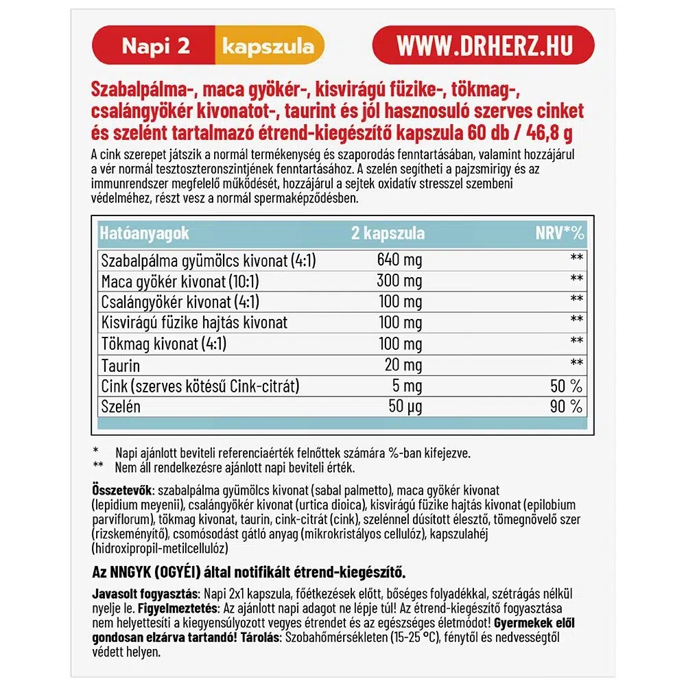 Dr. Herz Prostavit Pro kapszula - 60db 2 Dr. Herz Prostavit Pro kapszula - 60db - Image 2