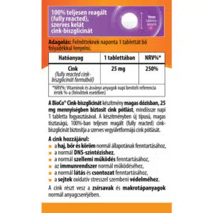 BioCo Cink-biszglicinát tabletta - 60db 3 BioCo Cink-biszglicinát tabletta - 60db