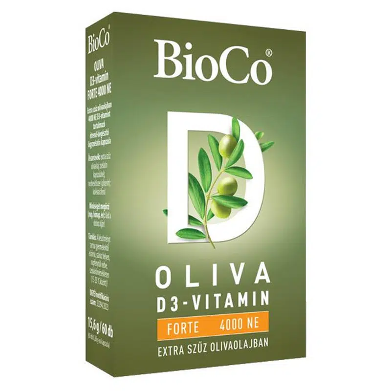 BioCo Oliva D3-vitamin Forte 4000NE lágyzselatin kapszula - 60db 1 BioCo Oliva D3-vitamin Forte 4000NE lágyzselatin kapszula - 60db
