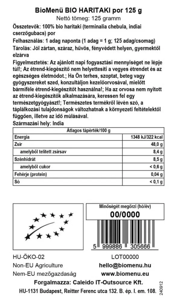 Biomenü Bio Haritaki por - 125g 2 Biomenü Bio Haritaki por - 125g - Image 2