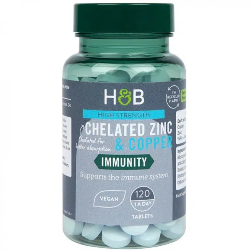 Holland & Barrett Cink 25mg+Réz tabletta - 120db 1 H&B Cink 25mg+Réz tabletta