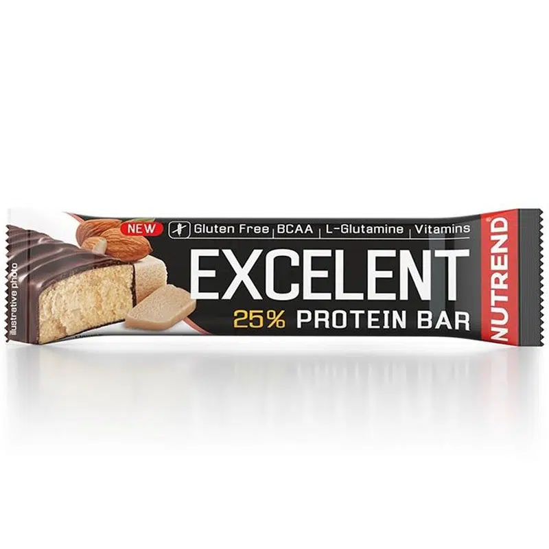 Nutrend Excelent 25% marcipán-mandula ízű fehérje szelet - 85g 1 Nutrend Excelent 25% marcipán-mandula ízű fehérje szelet - 85g