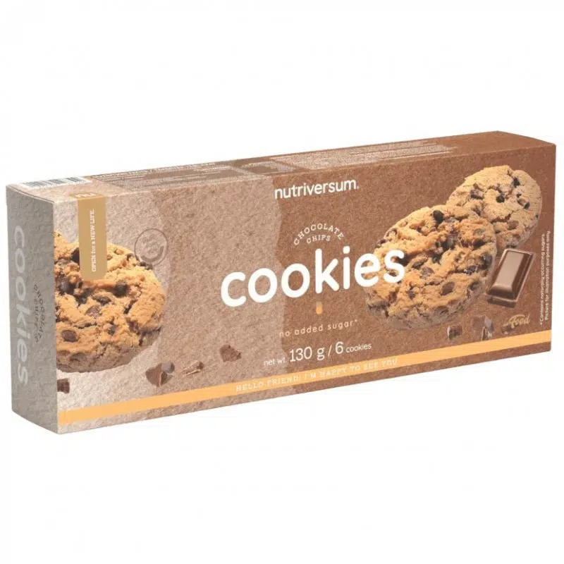 Nutriversum FOOD Cookies Chocolate chip - 130g 1 Nutriversum FOOD Cookies Chocolate chip - 130g