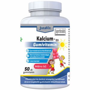 JutaVit Kalcium+D3-vitamin málna ízű gumivitamin - 50db