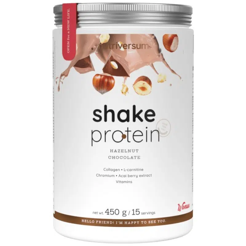 Nutriversum WOMEN Shake Protein mogyoró-csokoládé ízű italpor - 450g 1 Nutriversum WOMEN Shake Protein mogyoró-csokoládé ízű italpor - 450g