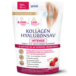 Interherb Kollagén & Hialuronsav Intense porcépítő eperkrém ízű italpor - 300g