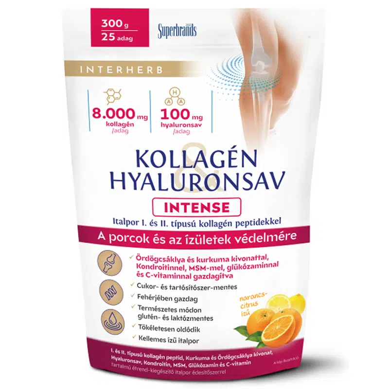 Interherb Kollagén & Hialuronsav Intense porcépítő narancs-citrus ízű italpor - 300g 1 Interherb Kollagén & Hialuronsav Intense porcépítő narancs-citrus ízű italpor - 300g