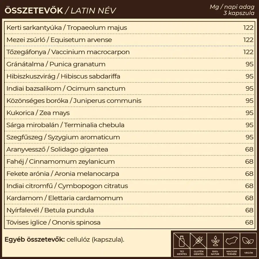Myrobalan UriDag - hólyaghurut és húgyúti fertőzésekre kapszula - 60db 4 Myrobalan UriDag - hólyaghurut és húgyúti fertőzésekre kapszula - 60db - Image 4