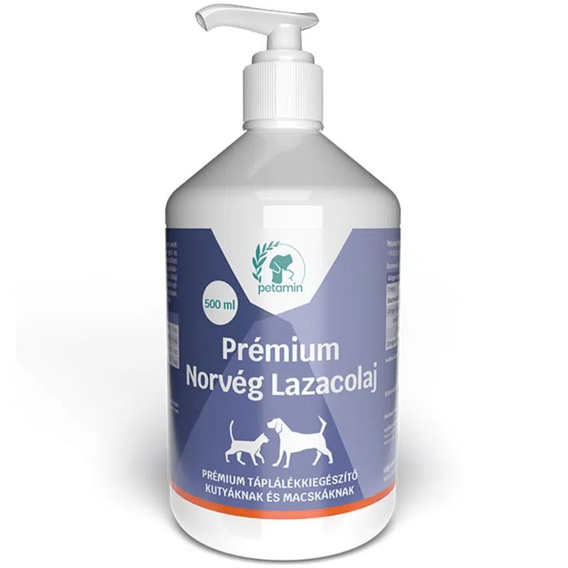Petamin Prémium Norvég Lazacolaj kutyáknak-macskáknak - 500ml 1 Petamin Prémium Norvég Lazacolaj kutyáknak-macskáknak - 500ml