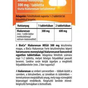 BioCo Hialuronsav MEGA 300mg tabletta - 60db 3 BioCo Hialuronsav MEGA 300mg tabletta - 60db - Image 2
