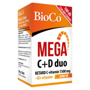 BioCo MEGA C+D duo C-vitamin 1500mg + D3-vitamin 3000NE RETARD filmtabletta - 100db