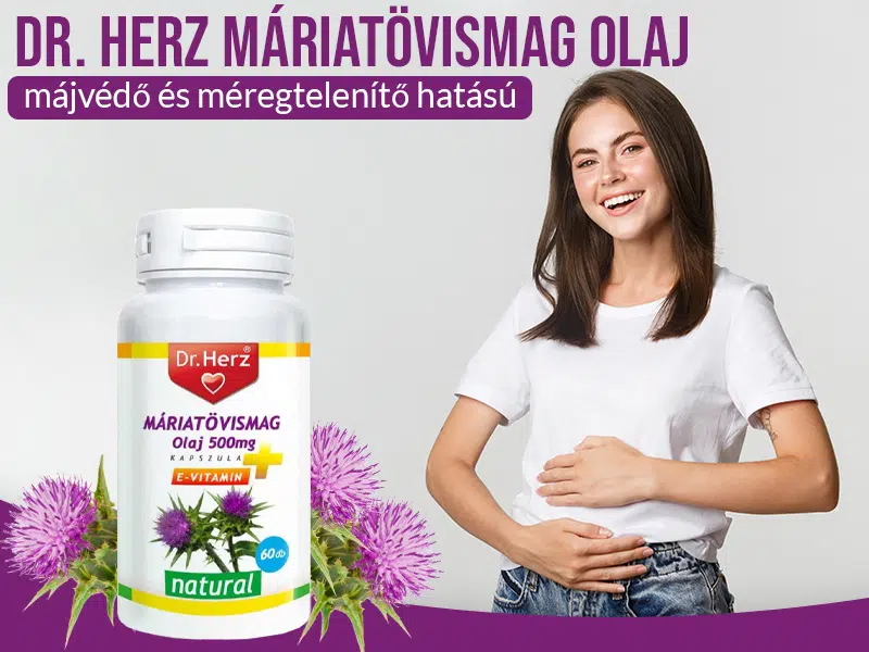 Májvédelemhez, méregtelenítéshez válassza a Dr. Herz Máriatövismag Olaj 500mg + E-vitamin kapszulát!