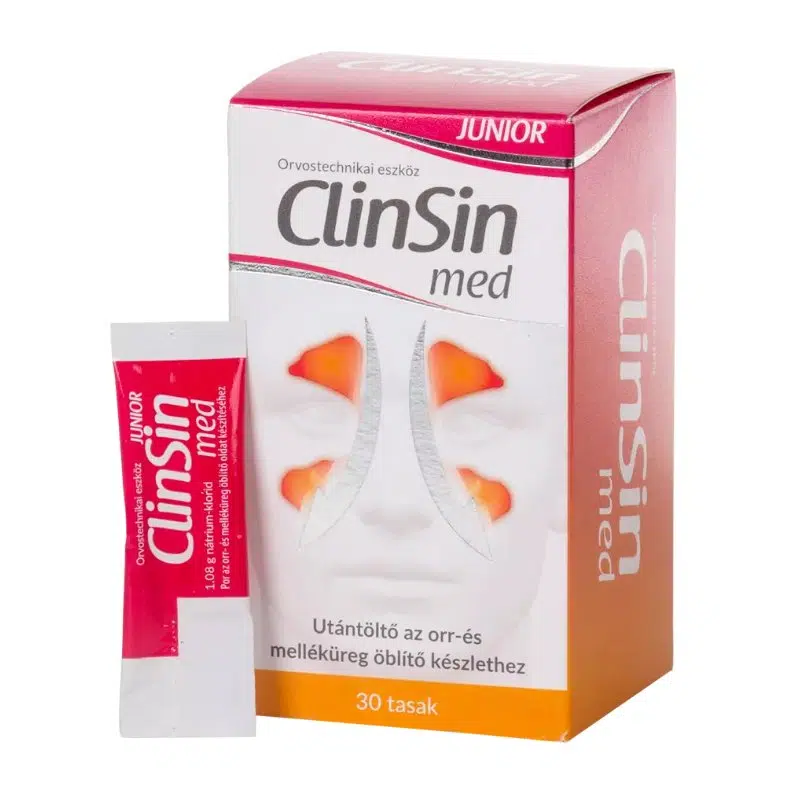 ClinSin med Junior utántöltő az orr- és melléküreg öblítő készlethez - 30db 1 ClinSin med Junior utántöltő az orr- és melléküreg öblítő készlethez - 30db