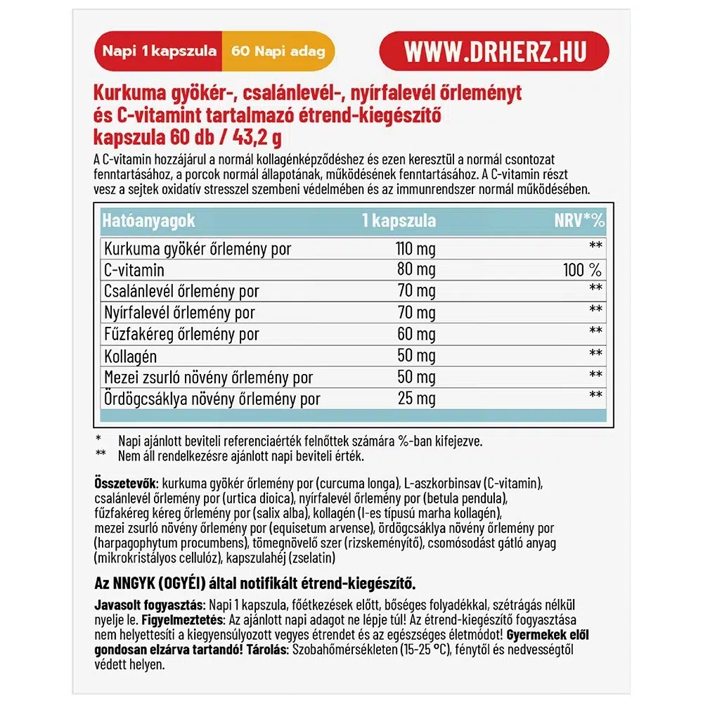 Dr. Herz Ízület komfort kapszula - 60db 3 Dr. Herz Ízület komfort kapszula - 60db - Image 3