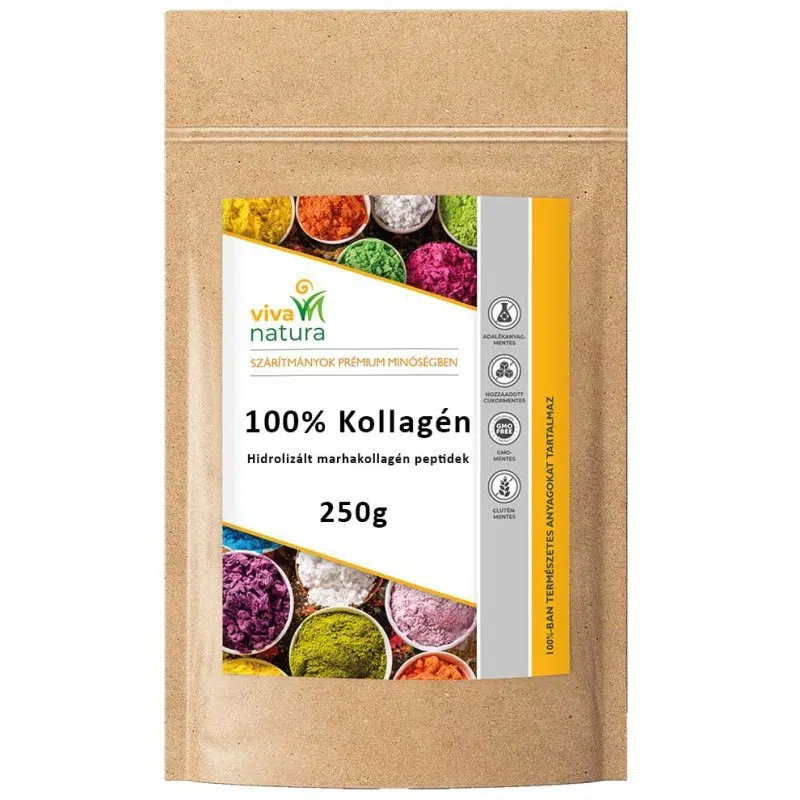 Viva Natura 100% Kollagén (hidrolizált marhakollagén peptidek) por - 250g 1 Viva Natura 100% Kollagén (hidrolizált marhakollagén peptidek) por - 250g
