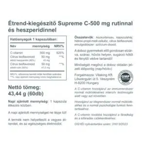 Vitaking Supreme C-vitamin 500mg kapszula - 60db 3 Vitaking Supreme C-vitamin 500mg kapszula - 60db - Image 2