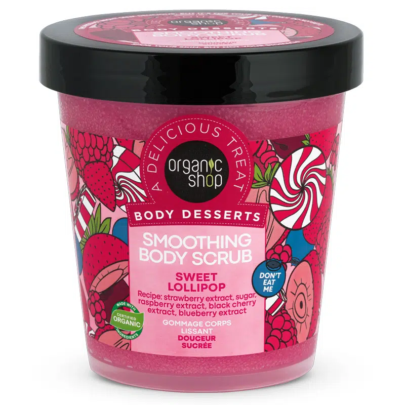 Organic Shop Bőrkisimító testradír ''Édes cukorka'' - 450ml 1 Organic Shop Bőrkisimító testradír ''Édes cukorka'' - 450ml