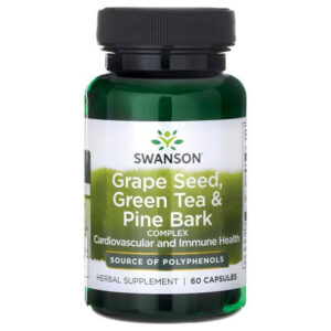 Swanson Szőlőmag, Zöld Tea + Fenyőkéreg komplex kapszula - 60db