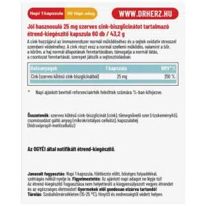 Dr. Herz Cink-Biszglicinát kapszula - 60db - Image 2