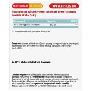 Dr. Herz Ginseng (Ginzeng) Active kapszula - 60db - Image 2