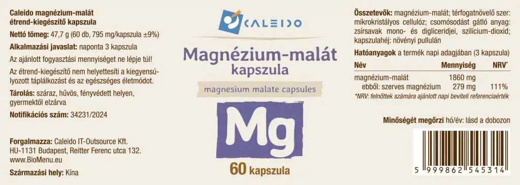 Caleido Magnézium-malát kapszula - 60db 2 Caleido Magnézium-malát kapszula - 60db - Image 2