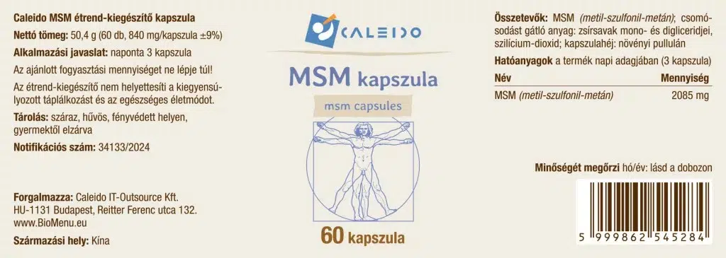 Caleido MSM kapszula - 60db 2 Caleido MSM kapszula - 60db - Image 2