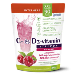 Interherb XXL C+D3-vitamin málnás italpor - 270g
