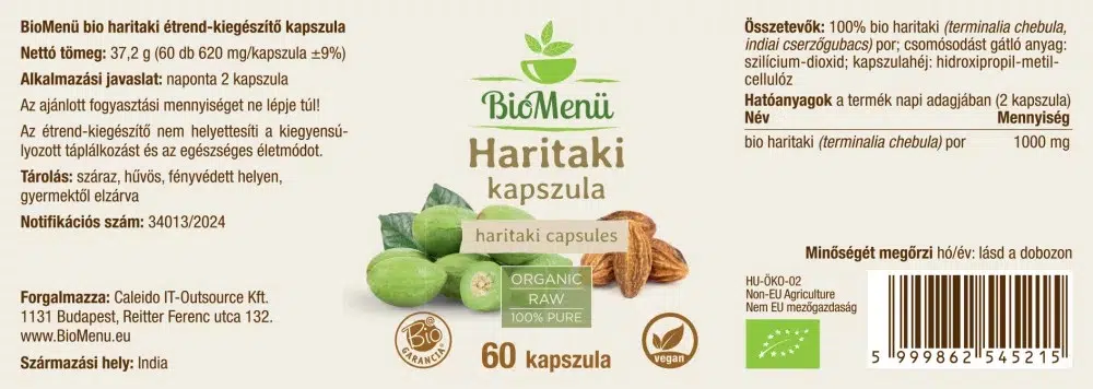 Biomenü Haritaki kapszula - 60db 2 Biomenü Haritaki kapszula - 60db - Image 2