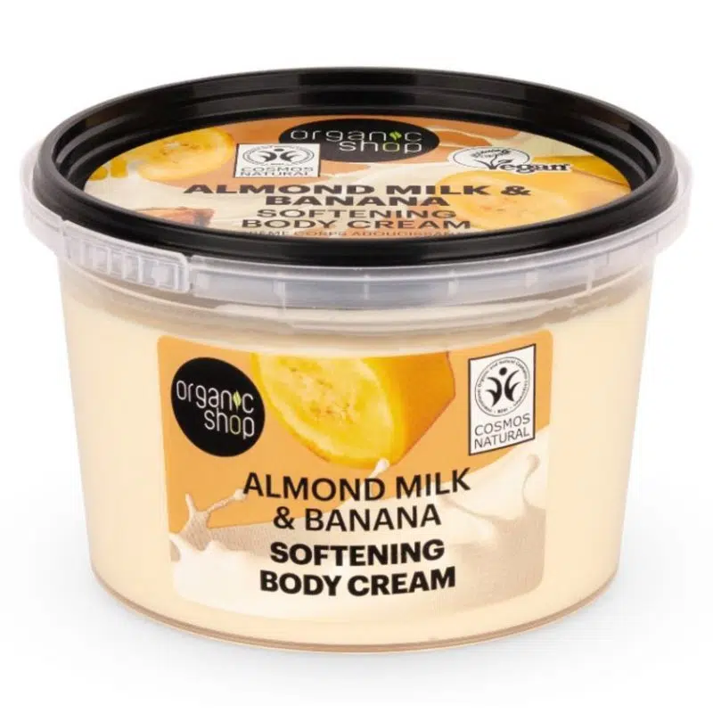 Organic Shop Puhító testápoló krém mandulatejjel és banánnal - 250ml 1 Organic Shop Puhító testápoló krém mandulatejjel és banánnal - 250ml