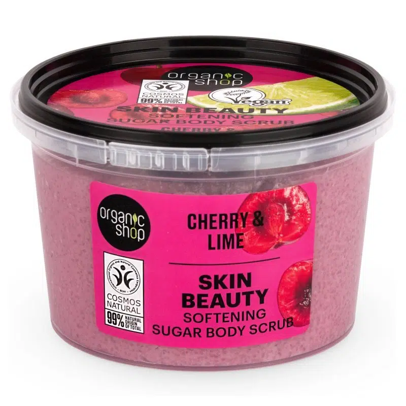 Organic Shop Puhító testradír cseresznyével és lime-mal - 250ml 1 Organic Shop Puhító testradír cseresznyével és lime-mal - 250ml
