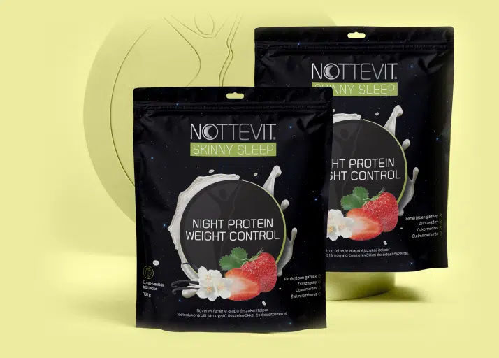 Nottevit Skinny Sleep Night Protein Weight Control – eper és vanília ízű italpor