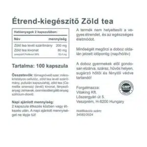 Vitaking Zöld Tea kapszula - 100db 3 Vitaking Zöld Tea kapszula - 100db - Image 2