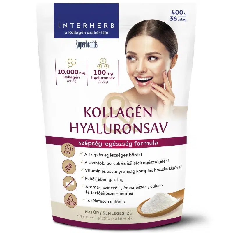 Interherb Kollagén Hyaluronsav italpor natúr - 400g 1 Interherb Kollagén Hyaluronsav italpor natúr - 400g