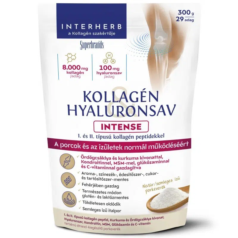 Interherb Kollagén Hyaluronsav Porcépítő italpor INTENSE natúr - 300g 1 Interherb Kollagén Hyaluronsav Porcépítő italpor INTENSE natúr - 300g