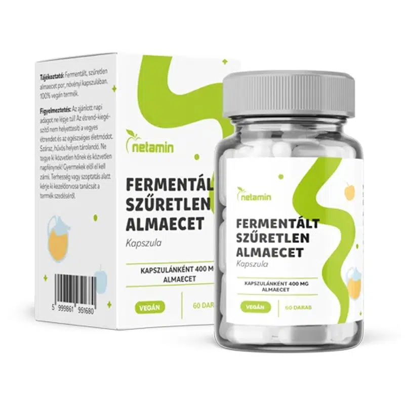 Netamin Fermentált Szűretlen Almaecet kapszula - 60db 1 Netamin Fermentált Szűretlen Almaecet kapszula - 60db