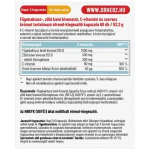 Dr. Herz Fügekaktusz + zöldkávé + C-vitamin kapszula - 60db 3 Dr. Herz Fügekaktusz + zöldkávé + C-vitamin kapszula - 60db - Image 2