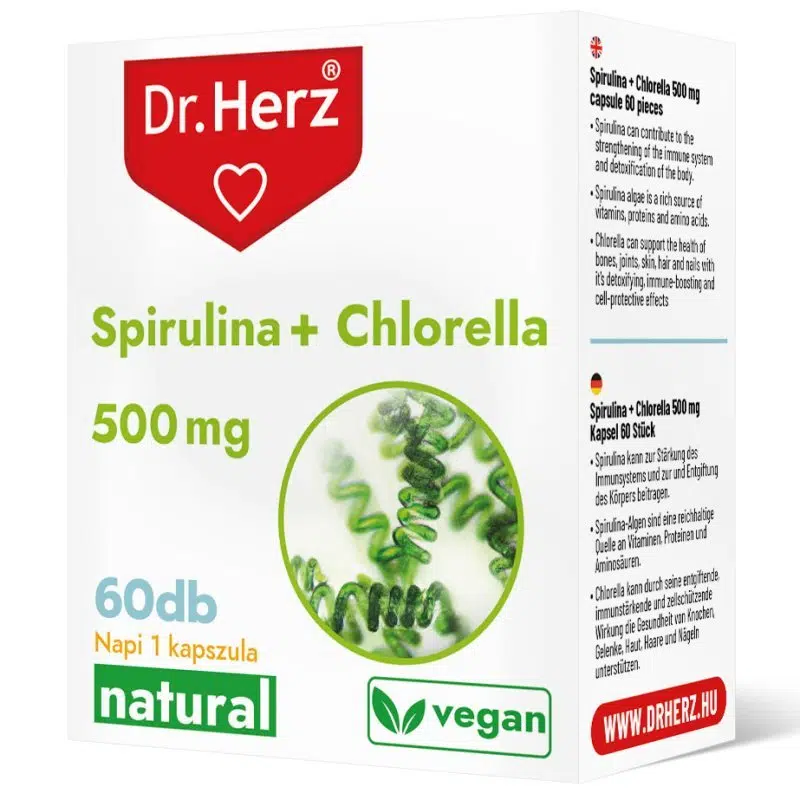 Dr. Herz Spirulina + Chlorella kapszula - 60db 1 Dr. Herz Spirulina + Chlorella kapszula - 60db