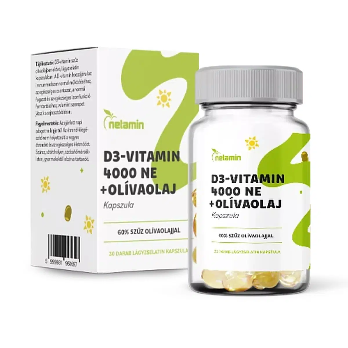 Netamin D3-vitamin 4000NE+olívaolaj kapszula - 30db 1 Netamin D3-vitamin 4000NE+olívaolaj kapszula - 30db