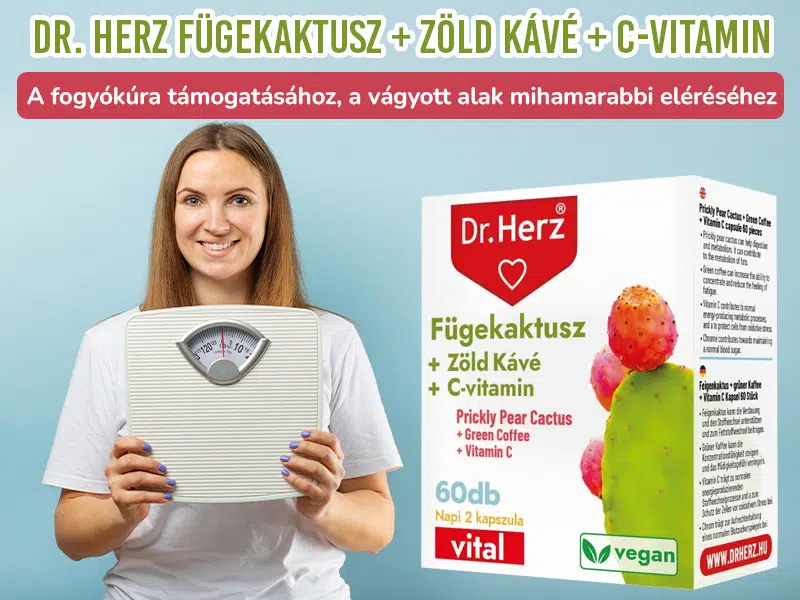 Fogyókúra támogatása természetes módon - Dr. Herz Fügekaktusz + Zöldkávé + C-vitamin kapszula 12 Fogyókúra támogatása természetes módon - Dr. Herz Fügekaktusz + Zöldkávé + C-vitamin kapszula