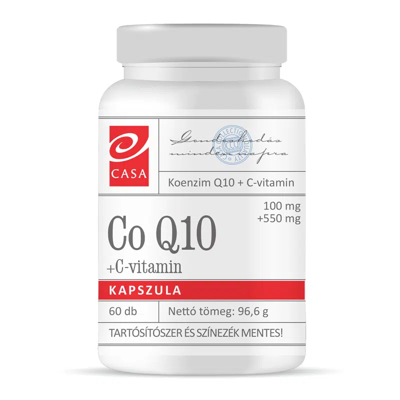 Casa Q10-Koenzim 100 mg + C-vitamin 550 mg vegetáriánus kapszula - 60db 1 Casa Q10-Koenzim 100 mg + C-vitamin 550 mg vegetáriánus kapszula - 60db