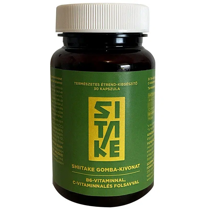 SITAKE - Shiitake gomba kivonat + B6- C-vitamin és Folsav kapszula - 30db 1 SITAKE - Shiitake gomba kivonat + B6-, C-vitamin és Folsav kapszula - 30db