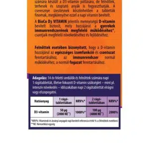BioCo D3-vitamin 2000NE cseresznyés rágótabletta - 90db - Image 2